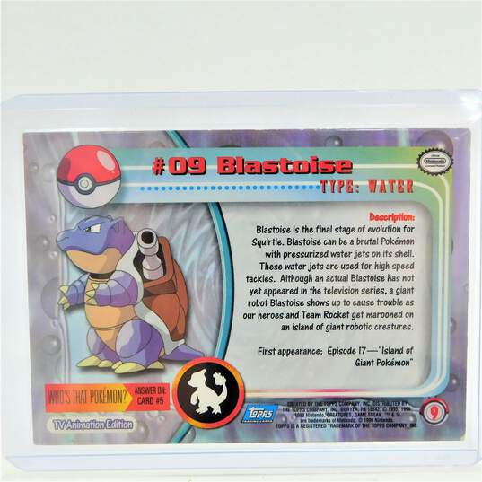 Pokemon Topps Blastoise 09 Foil Series 1 Card Blue Logo image number 2