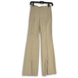 NWT Theory Womens Tan Flat Front Wide Leg Zipper Pocket Ankle Pants Size 00
