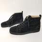 Christian Louboutin Louis Black Veau Velours Studded High Tops Men's Size 13 image number 2