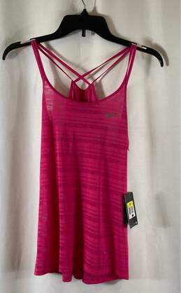 NWT Nike Dri-Fit Womens Pink Striped Scoop Neck Racerback Tank Top Size Small