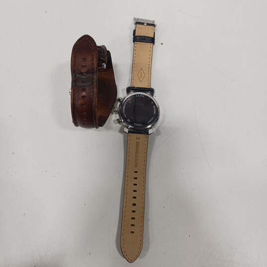 2pc Set of Men's Fossil Leather Band Watches image number 2