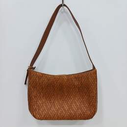 Fossil Brown Basket Weave Shoulder Bag