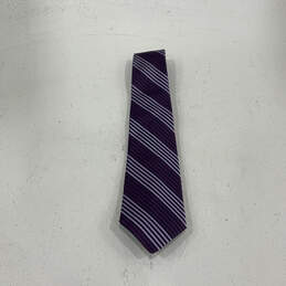 NWT Men's Purple Striped Silk Four In Hand Adjustable Pointed Necktie