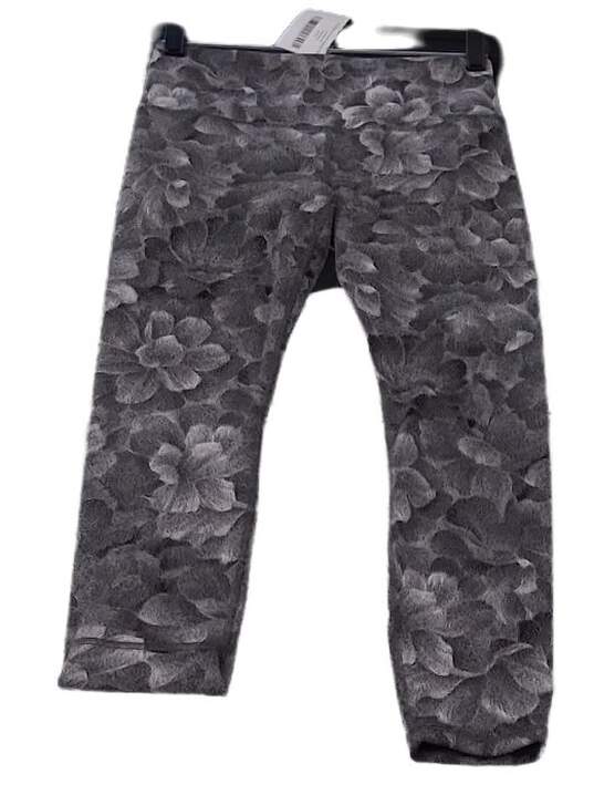 Womens Gray Floral Skinny Leg Activewear Compression Leggings Size Small image number 3