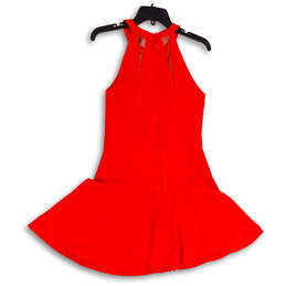 NWT Womens Red Sleeveless Back Zip Short Fit & Flare Dress Size 4 alternative image