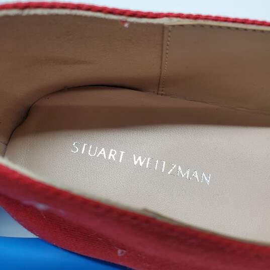 Stuart Weitzman Red Canvas Espadrille Slip On W/ Box WM Size 8.5 image number 6