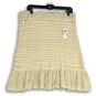 NWT Womens Ivory Crochet Elastic Waist Ruffle Hem Pull-On Mini Skirt Size XL image number 1