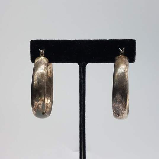 Sterling Silver Hoop Earrings 13.0g image number 4
