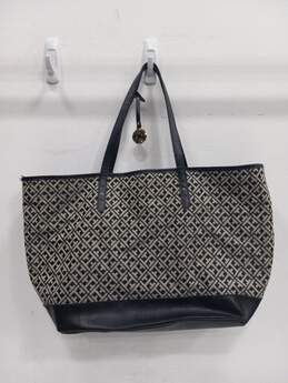 Tommy Hilfiger Women's Black Patterned Logo Tote Bag