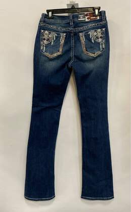 NWT Grace In LA Womens Blue Pockets Dark Wash Mid Rise Denim Bootcut Jeans Sz 28 alternative image
