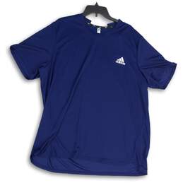 Adidas Mens Blue Crew Neck Short Sleeve Pullover T-Shirt Size 2XL
