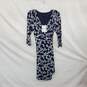 41 Hawthorn Navy Blue & White Patterned Faux Wrap Midi Dress WM Size L NWT image number 1