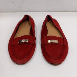 Women's A9127 Fredrica Nubuck Red Suede Loafers Size 8B