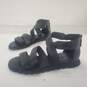 Eileen Fisher Women's Black Leather Zip Back Fisherman Sandals Size 6M image number 2