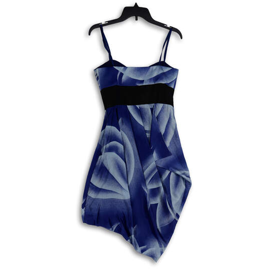 NWT Womens Blue Strapless Sweetheart Neck Asymmetrical Sheath Dress Sz 4 image number 2