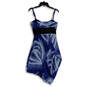 NWT Womens Blue Strapless Sweetheart Neck Asymmetrical Sheath Dress Sz 4 image number 2