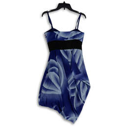NWT Womens Blue Strapless Sweetheart Neck Asymmetrical Sheath Dress Sz 4 alternative image
