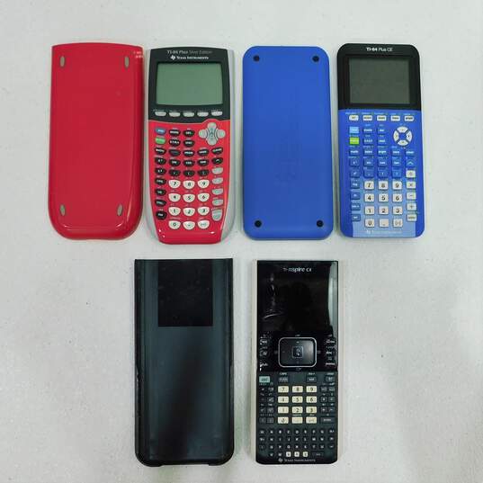 6 Assorted Texas Instruments Graphing Calculators image number 3