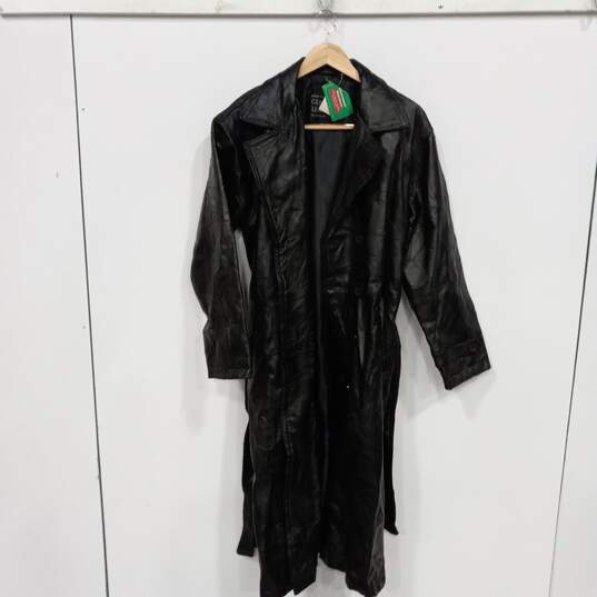 Giovanni Navarre Leather Trench Coat Style Jacket Size M - NWT image number 1