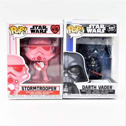 Assorted Star Wars Funko Pops Darth Vader Pink Stormtrooper IOB alternative image