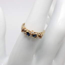 14K Yellow Gold Diamond Accent Blue Topaz Ring Size 6 FOR SETTING - 2.4g alternative image