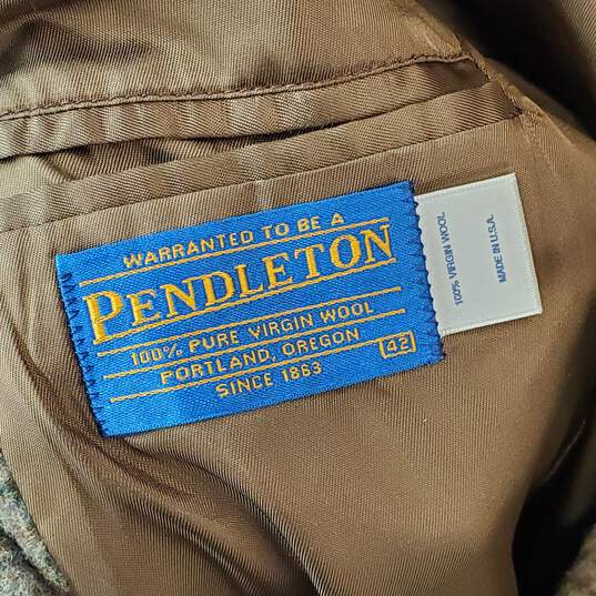 Pendleton Brown Wool Mens Blazer Jacket Size 42 image number 4
