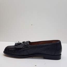 Mezlan Platinum Black Genuine Ostrich Leather Kiltie Loafers Shoes Men's Size 8.5 M alternative image