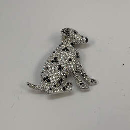 Designer Swarovski Crystal Cut Stone Pave Swan Dalmatian Dog Brooch Pin alternative image