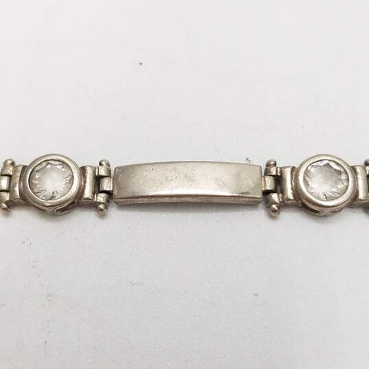 Sterling Silver Crystal Panel Bracelet 13.6g image number 3