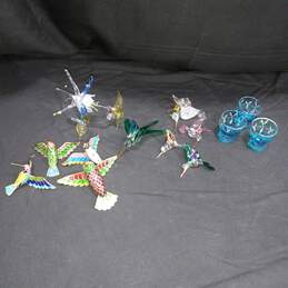 Lot of Assorted Bird Themed Glass Ornaments