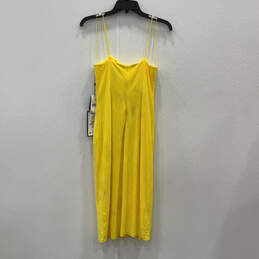 NWT Womens Yellow Sleeveless Back Zip Twisted Front Sheath Dress Size 4 alternative image