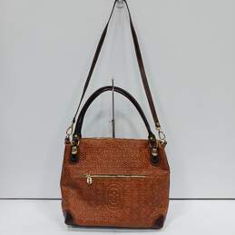 Marino Orlandi Women's Embossed Brown Leather Crossbody/Tote Bag alternative image