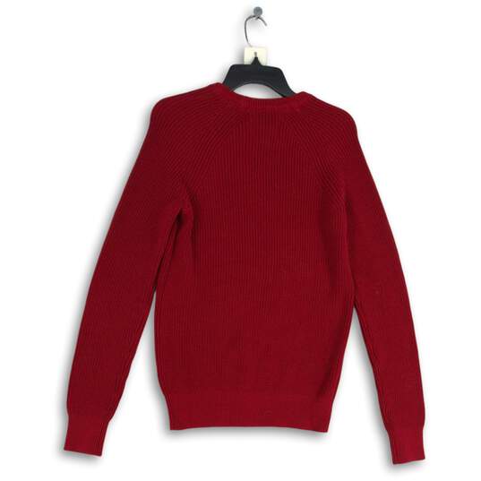 NWT American Eagle Womens Red Knitted Long Sleeve Pullover Sweater XS image number 2