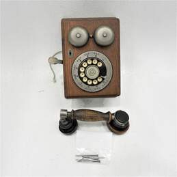 Vintage Western Electric Wooden Wall Phone w/ Rotary Dial - Untested