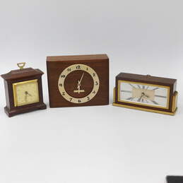Vintage Seth Thomas Art Deco Wood Brass Mantel Clocks
