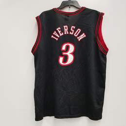 Vintage Champion Philadelphia 76ers Iverson #3 Black Jersey Sz. L alternative image