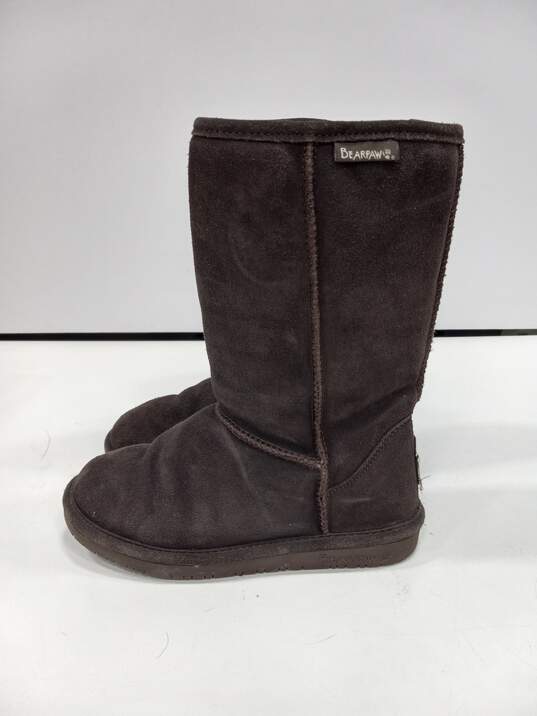 Bearpaw Women's Dark Brown Suede Shearling Boots Size 5 image number 3