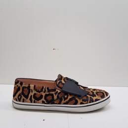 Kate Spade Delise Leopard Print Calf Hair Slip On Sneakers Beige 7