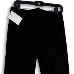 NWT Womens Black Flat Front Slash Pockets Straight Leg Dress Pants Size 6T