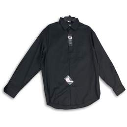 NWT Joseph Abboud Mens Black Long Sleeve Spread Collar Dress Shirt Size 34/35