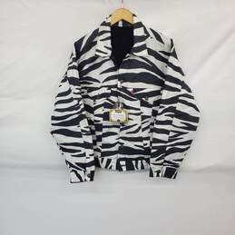 Levi's Black & White Zebra Patterned Cotton Blend Jacket MN Size L NWT
