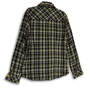 Mens Multicolor Plaid Long Sleeve Pockets Collared Button-Up Shirt Size L image number 2