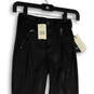 NWT Womens Black Faux Leather Flat Front Skinny Leg Ankle Pants Size 0 image number 3