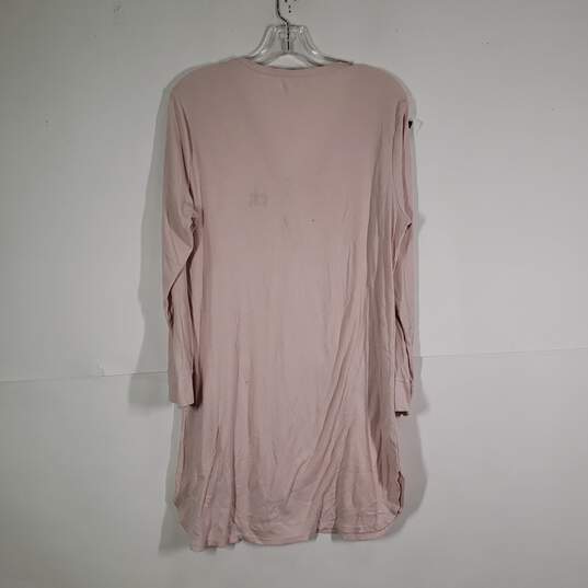 Womens Regular Fit V-Neck Long Sleeve Pullover Sleepshirt Size XL image number 2