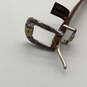 Womens Brown Leather Studded Buckle Front Adjustable Waist Belt Size 90/36 image number 6