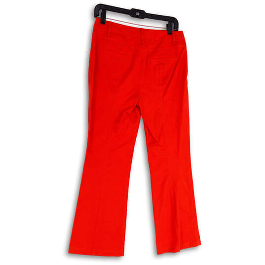 Womens Red Flat Front Pockets Stretch Bootcut Leg Trouser Pants Size 4 image number 2