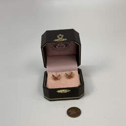 Designer Juicy Couture Gold-Tone Rhinestone Butterfly Stud Earrings w/ Box alternative image