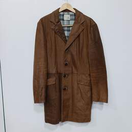 Lot 78 Men's Camel Brown Leather Jacket Size 52