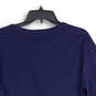 Womens Navy Blue Knitted Crew Neck Long Sleeve Pullover Sweater Size L image number 4