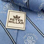 Mens Blue Silk Plaid Erin Hills Print Adjustable Pointed Necktie image number 7